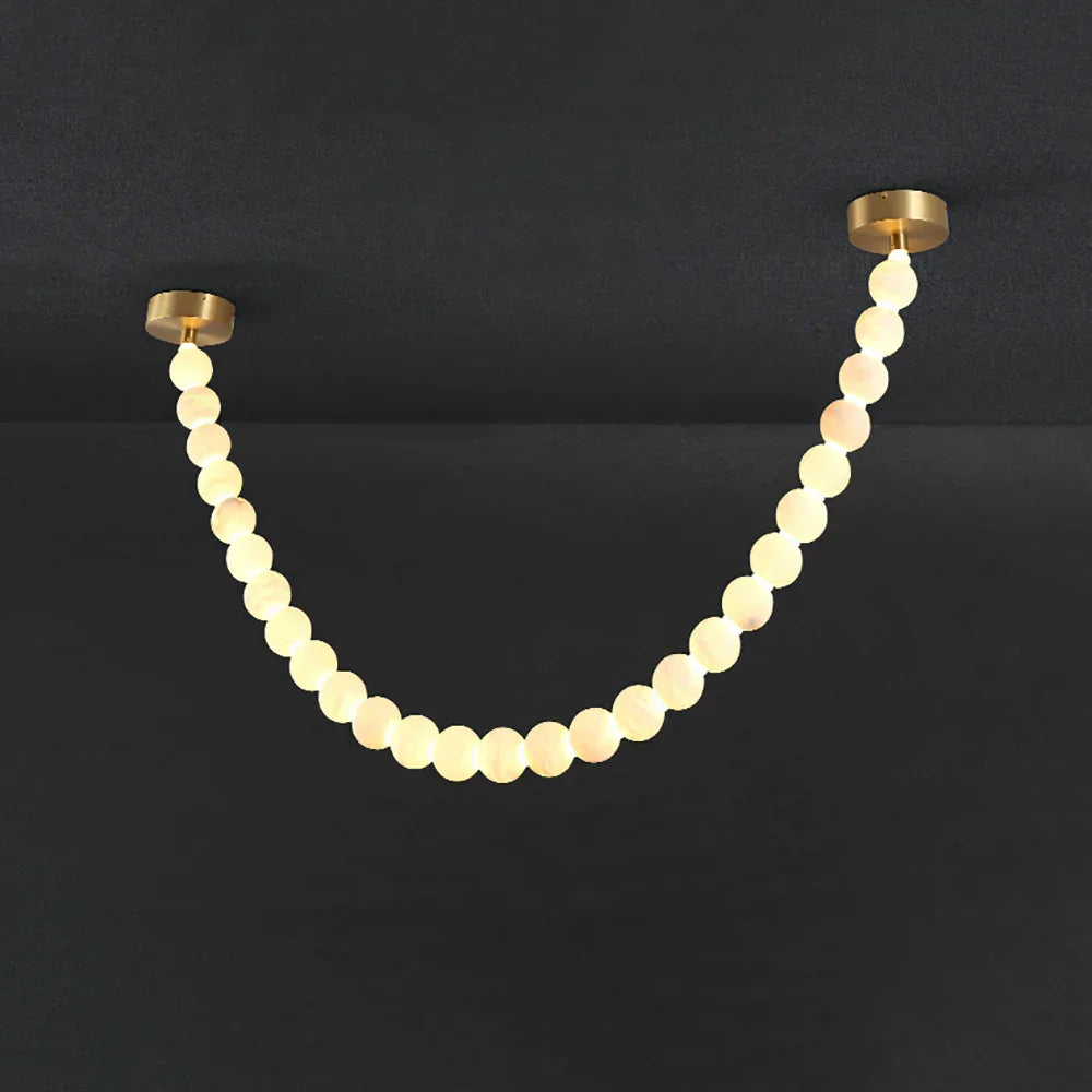 Liora Beaded Alabaster Swag Chandelier – Alabaster detail 27