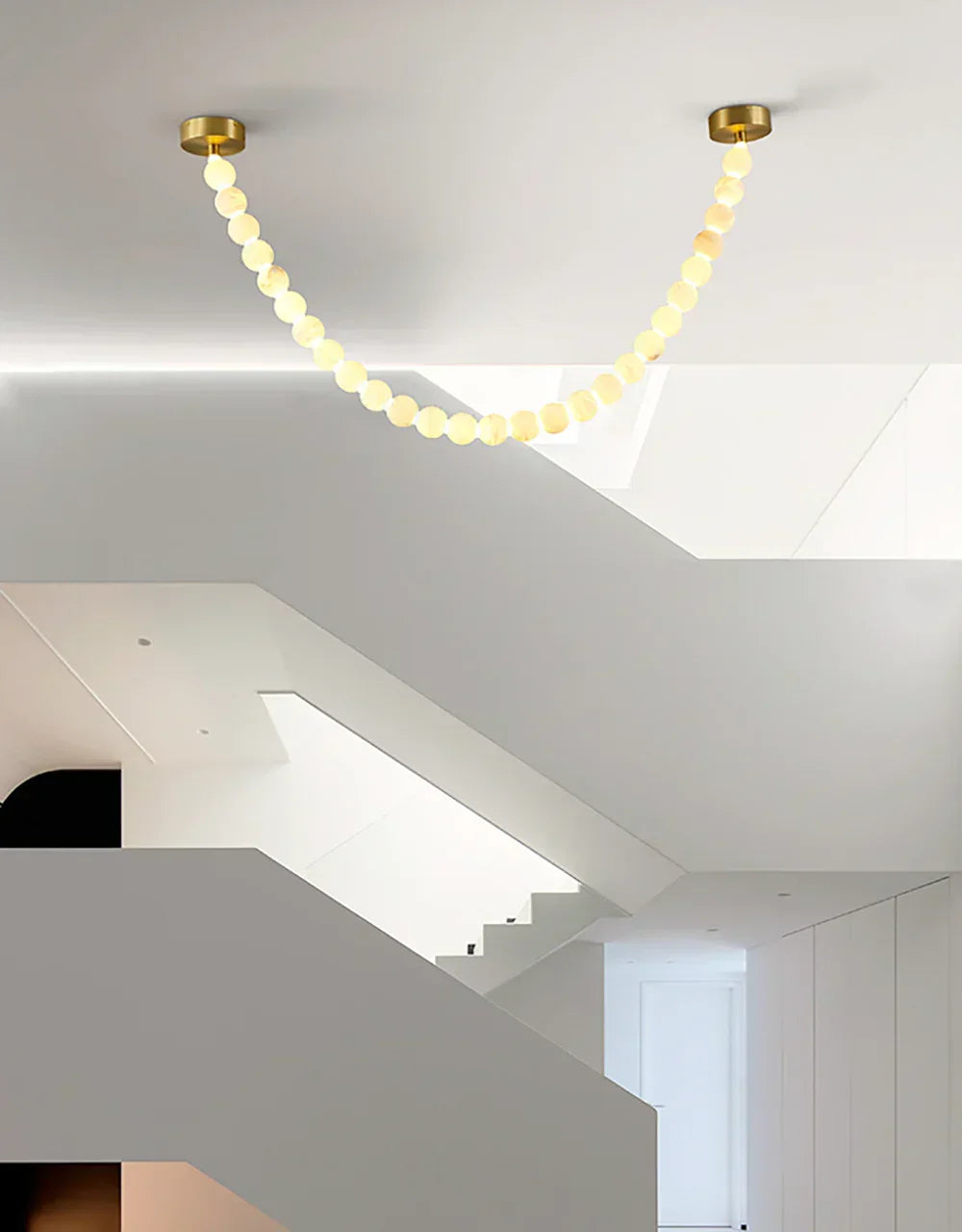 Liora Beaded Alabaster Swag Chandelier – Alabaster detail 17
