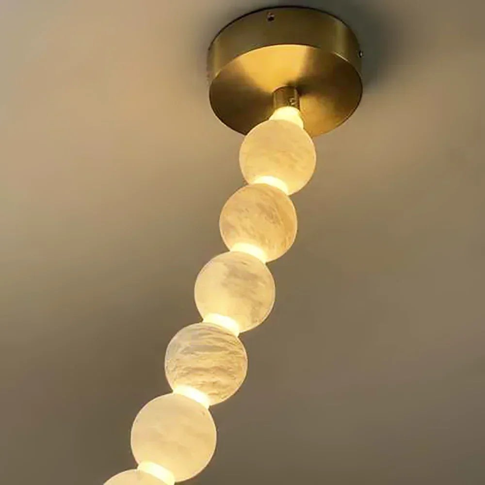 Liora Beaded Alabaster Swag Chandelier – Alabaster detail 20