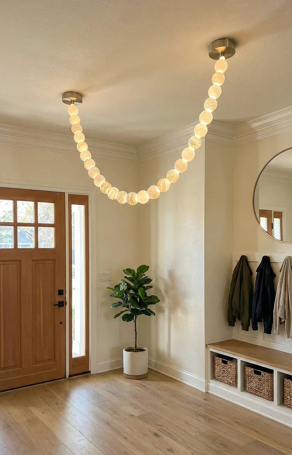 Liora Beaded Alabaster Swag Chandelier – Alabaster detail 15