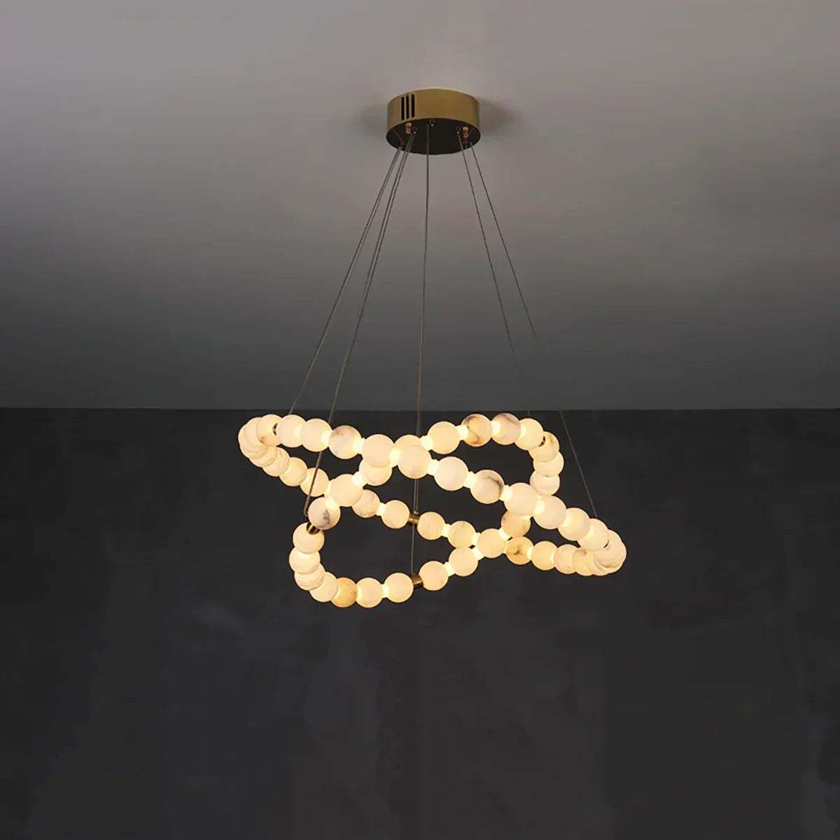 Pearl Alabaster Necklace Round Chandelier – Alabaster detail 25