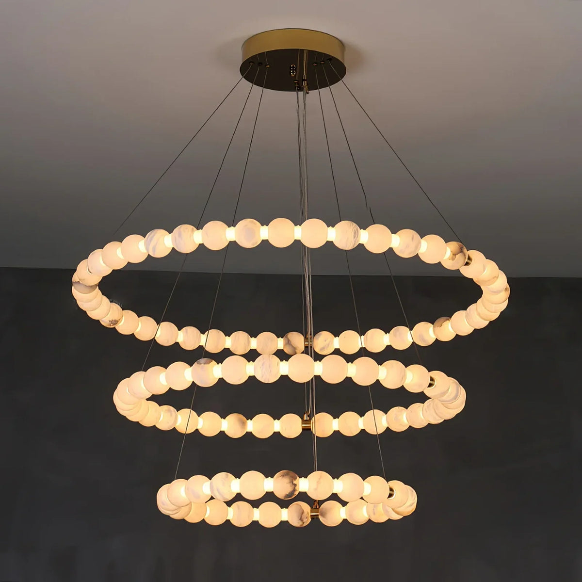 Pearl Alabaster Necklace Round Chandelier – Alabaster detail 29