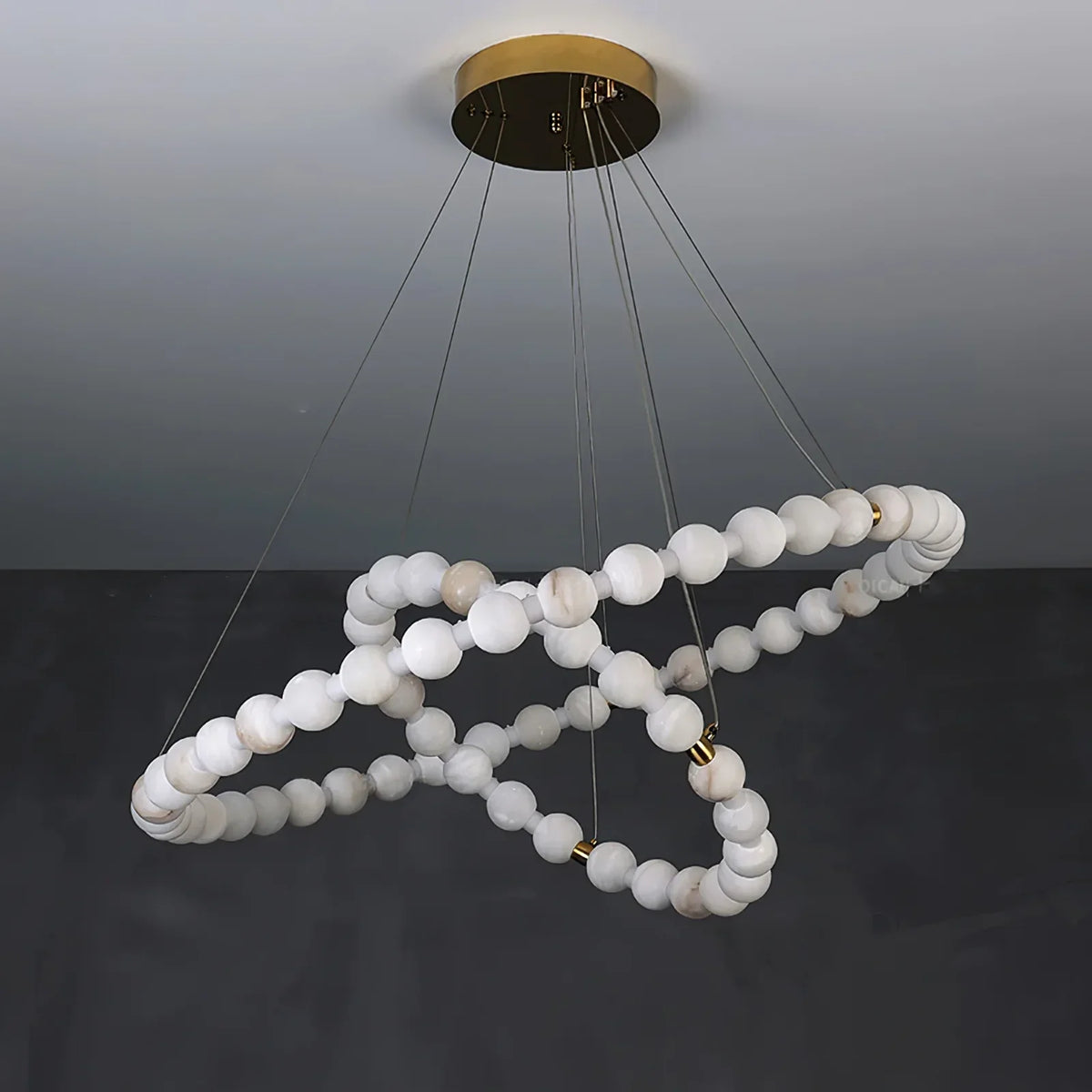 Pearl Alabaster Necklace Round Chandelier – Alabaster detail 28
