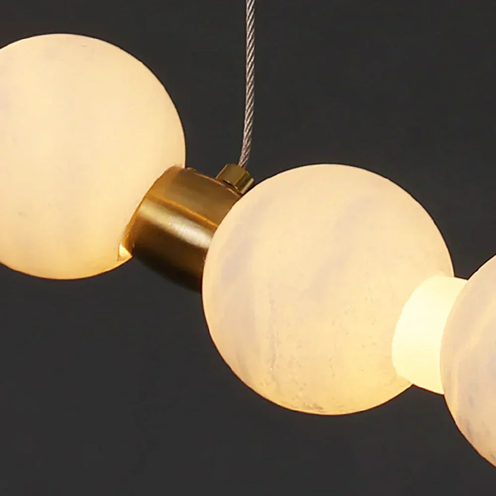 Pearl Alabaster Necklace Round Chandelier – Alabaster detail 18