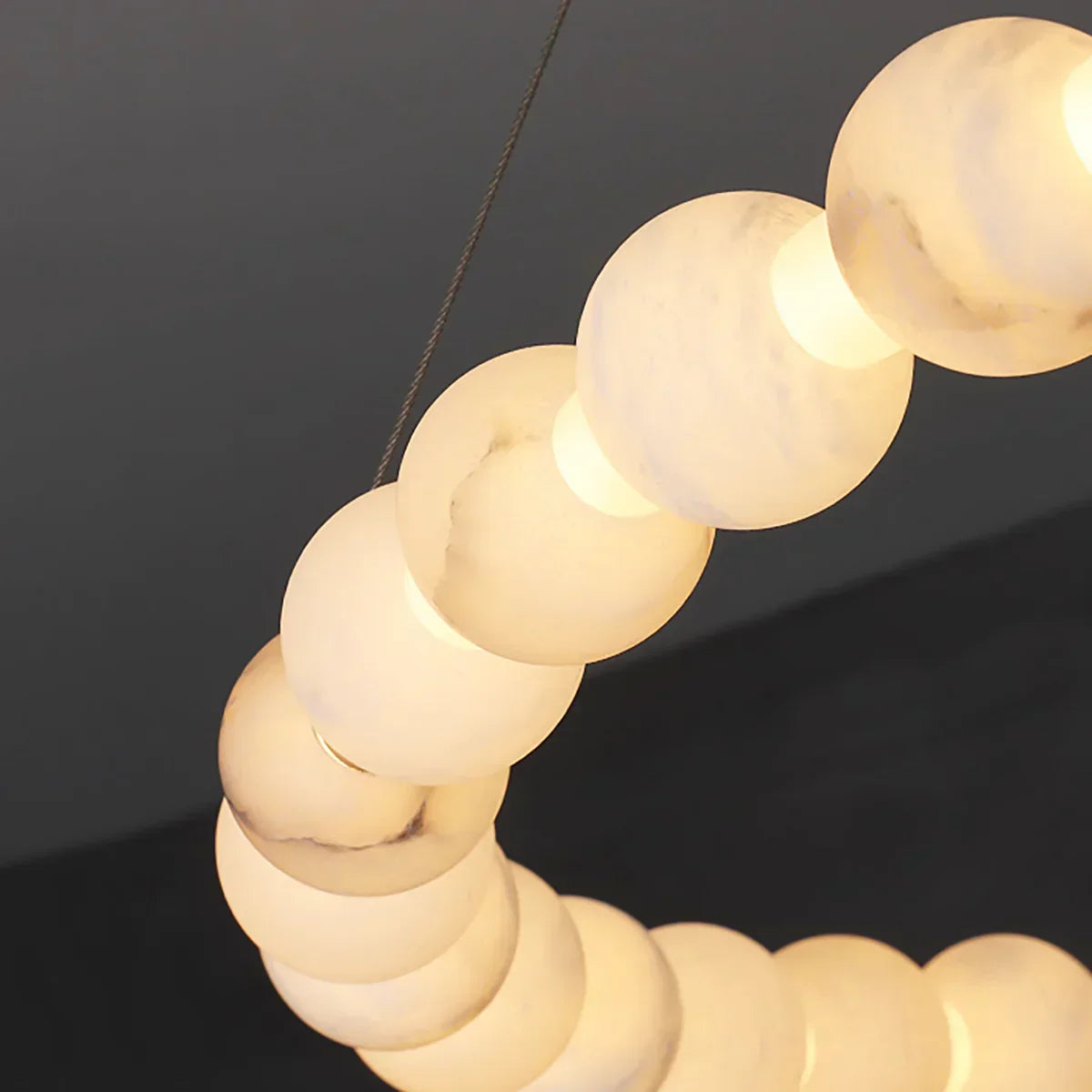 Pearl Alabaster Necklace Round Chandelier – Alabaster detail 19