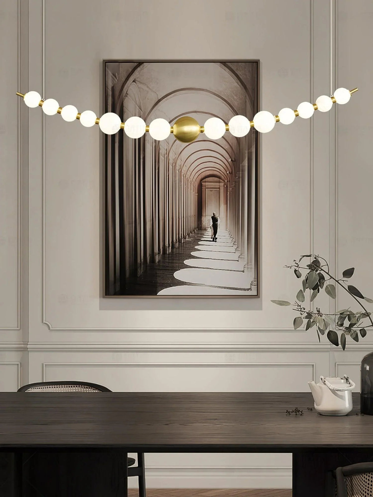 Pearl Chain Brass Pendant Lamp – Brass detail 9