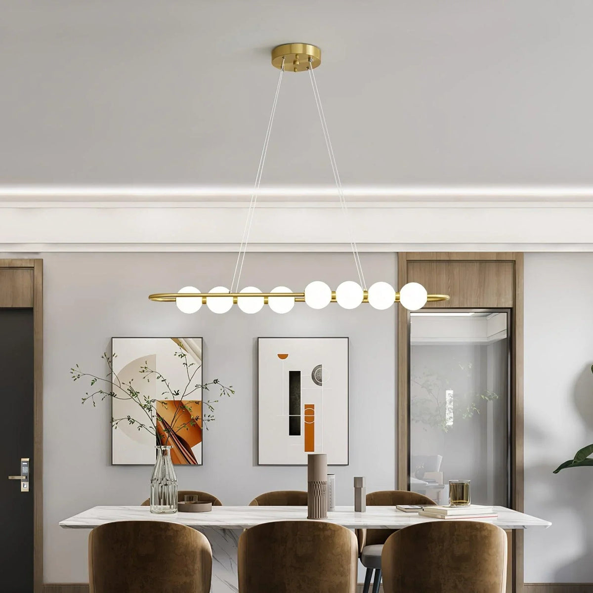 Pearl Chain Brass Pendant Lamp – Brass detail 2