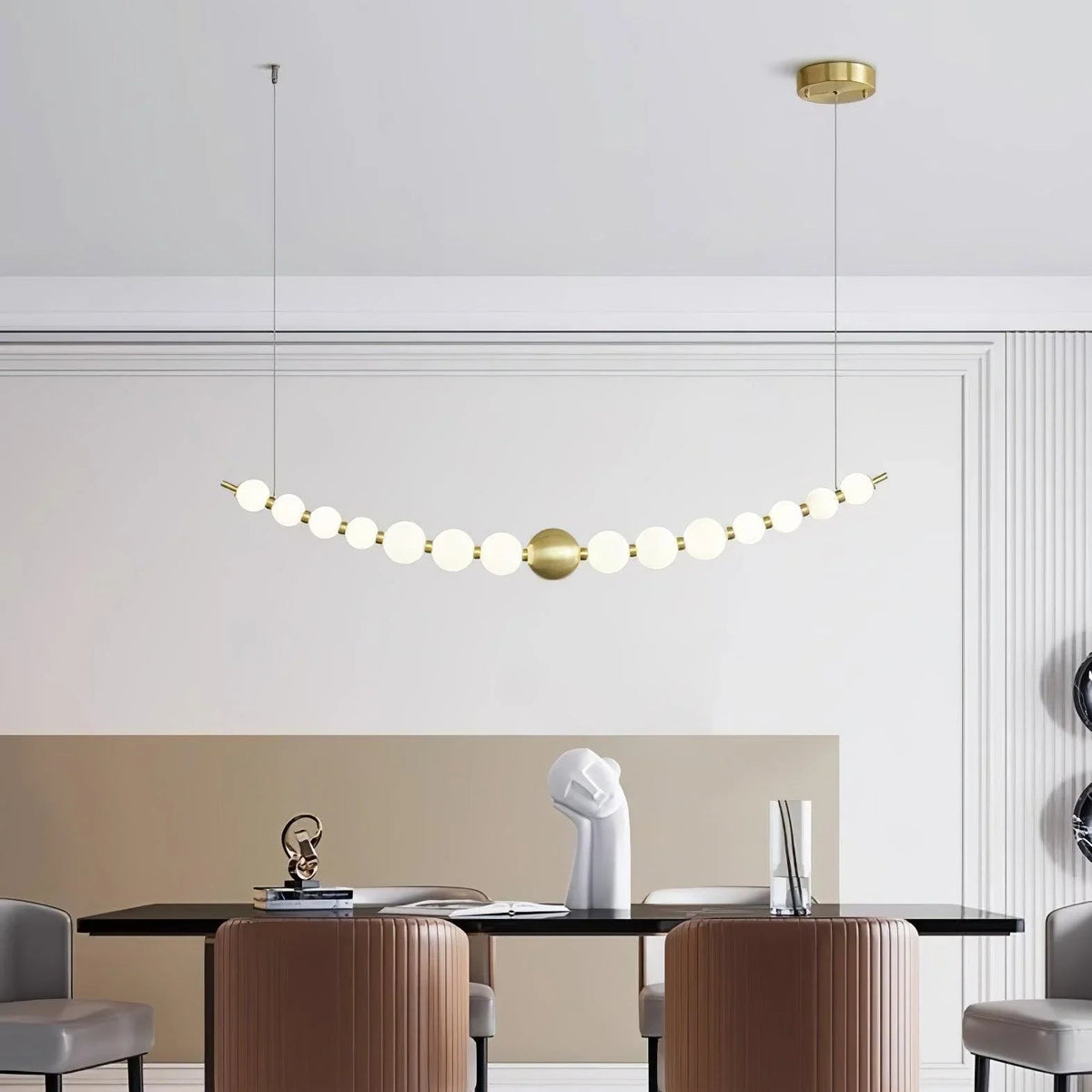 Pearl Chain Brass Pendant Lamp – Brass detail 6
