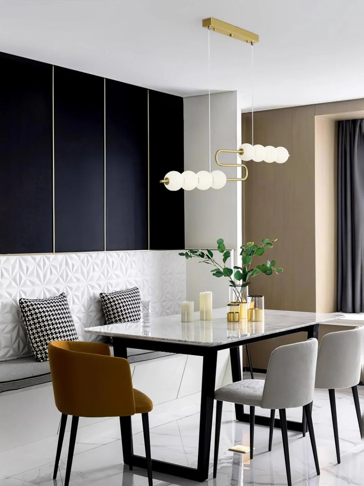 Pearl Chain Brass Pendant Lamp – Brass detail 12