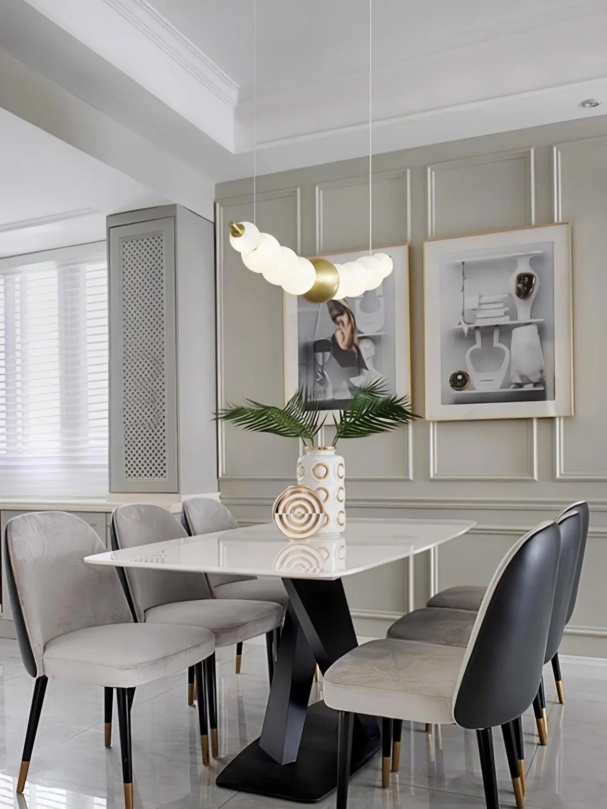 Pearl Chain Brass Pendant Lamp – Brass detail 7