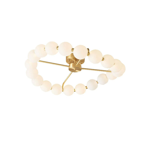 Pearls Round Brass Ceiling Light