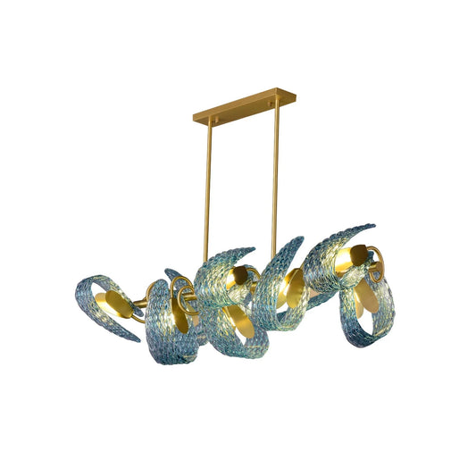 Petal Blue Glass Chandelier