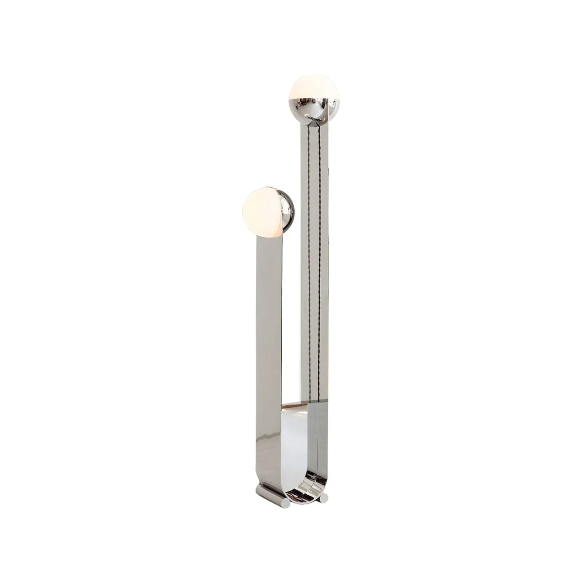 U Shaped Base Double Sphere Steel Floor Lamp
