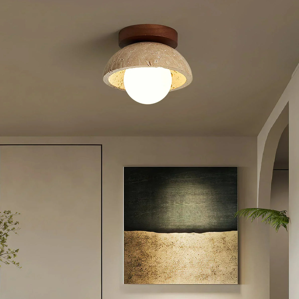 Piedra Travertine Ceiling Light – Travertine detail 3