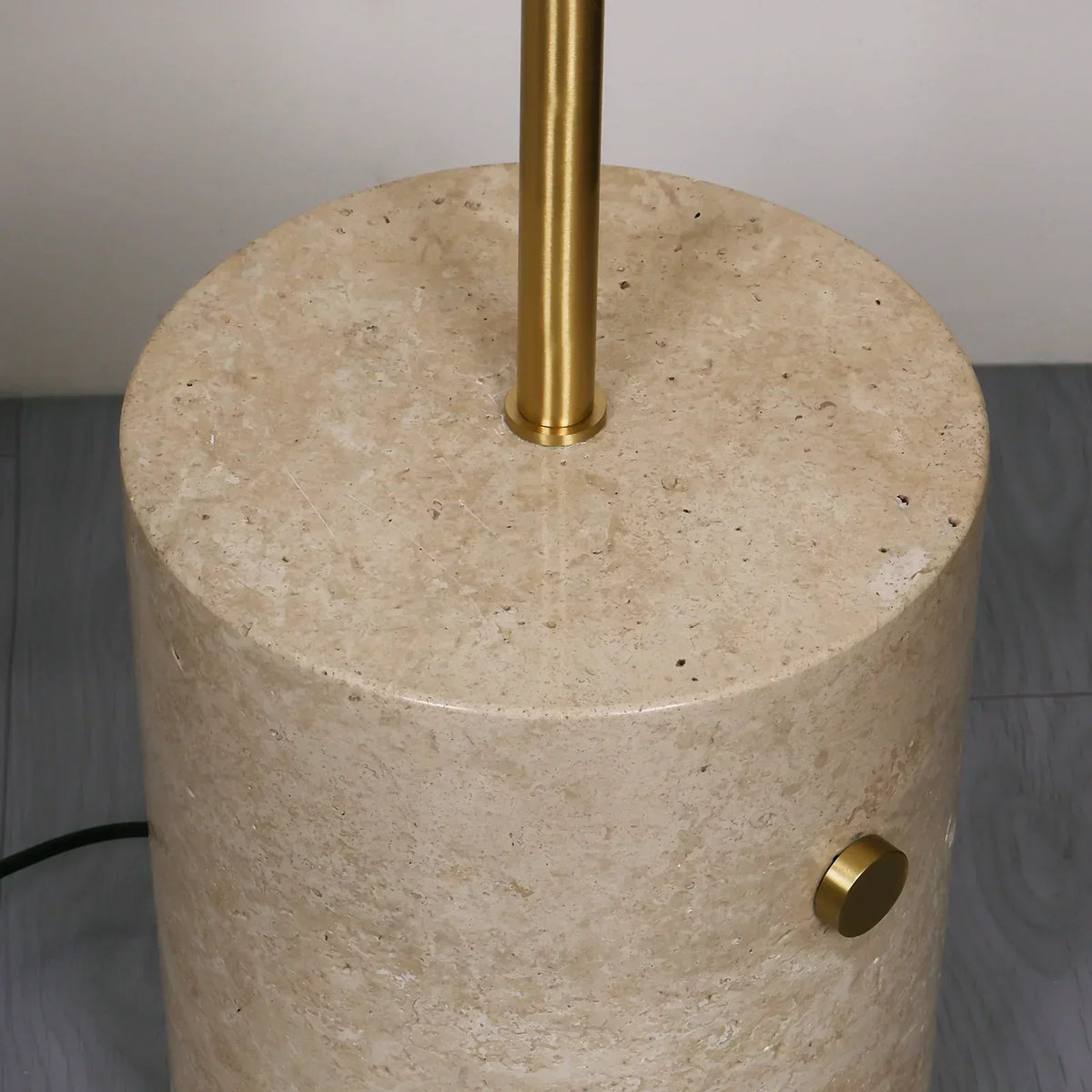 Pillar Lumina Glass Orb Travertine Floor Lamp – Travertine detail 14