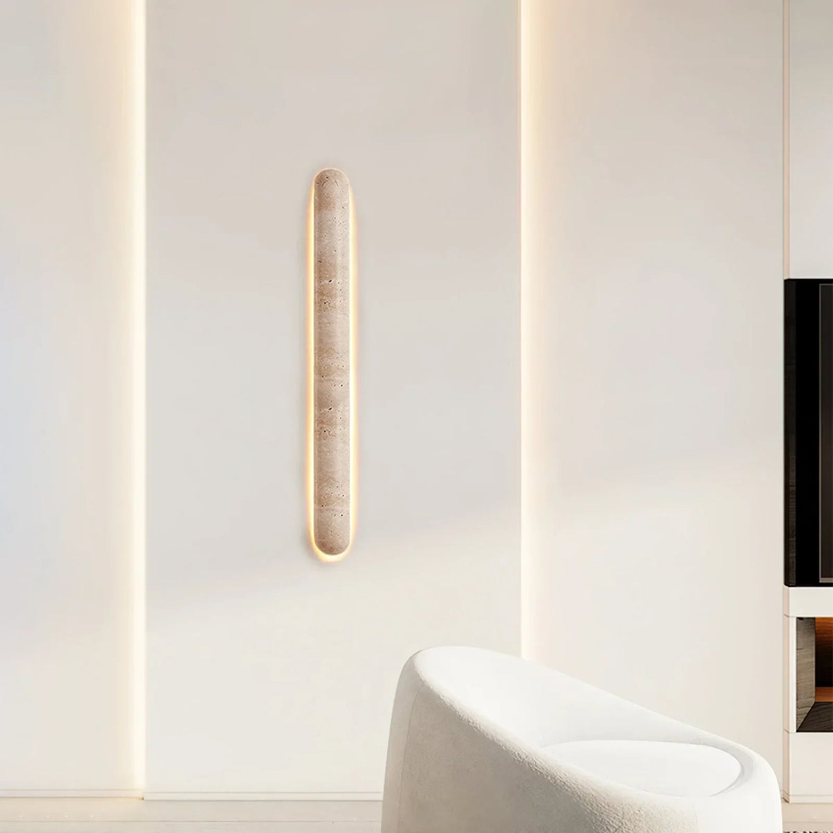 Pills Travertine Liora Wall Sconce – Travertine detail 4