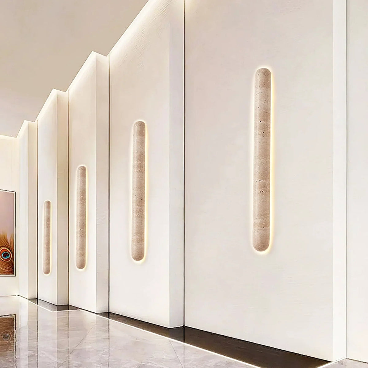 Pills Travertine Liora Wall Sconce – Travertine detail 8