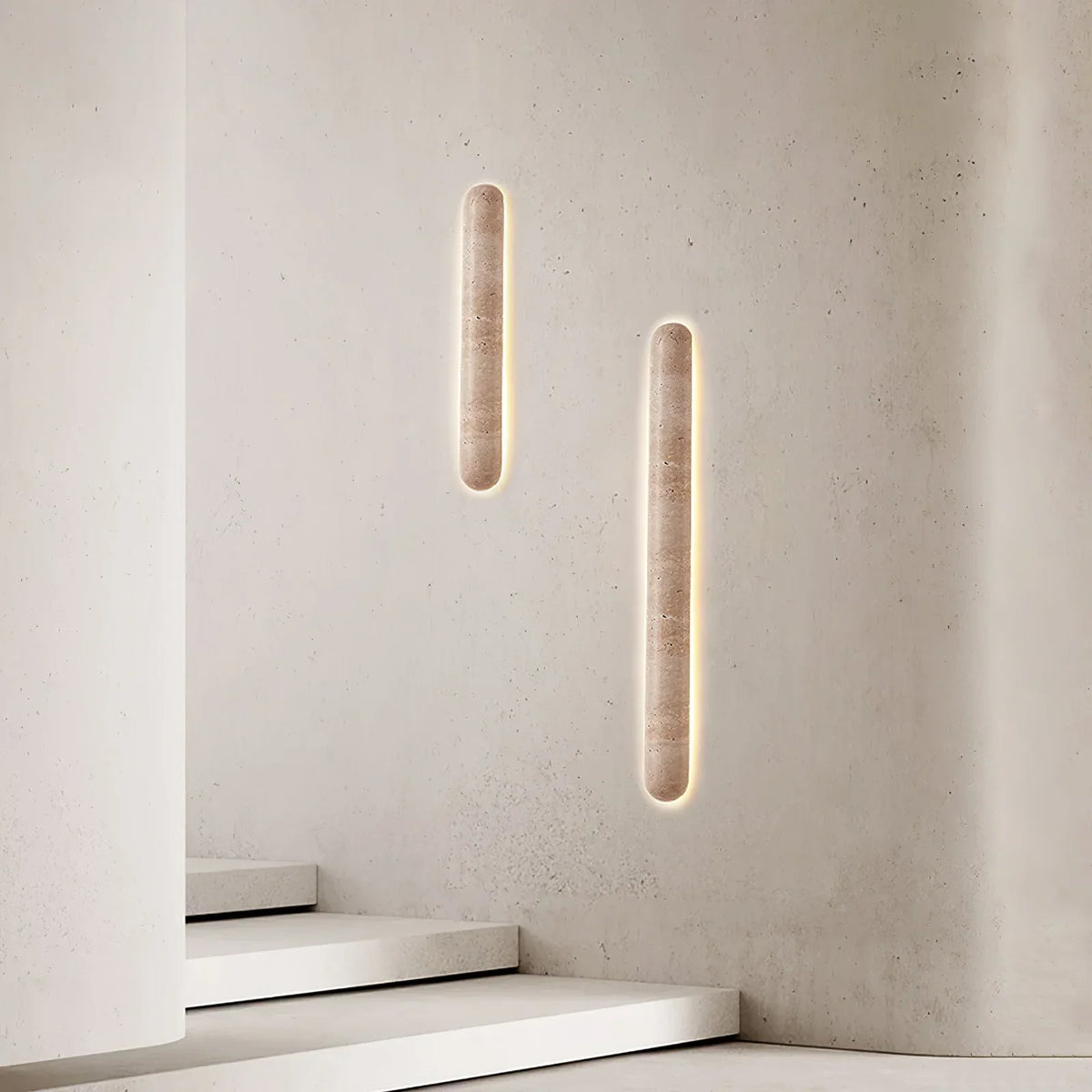 Pills Travertine Liora Wall Sconce – Travertine detail 6