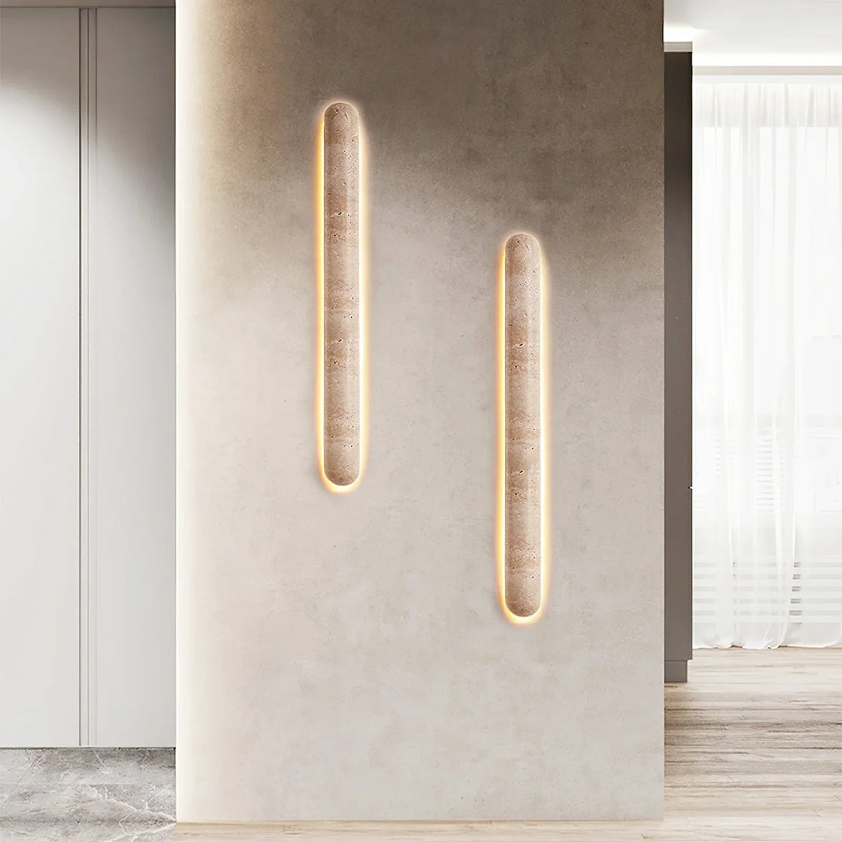 Pills Travertine Liora Wall Sconce – Travertine detail 7