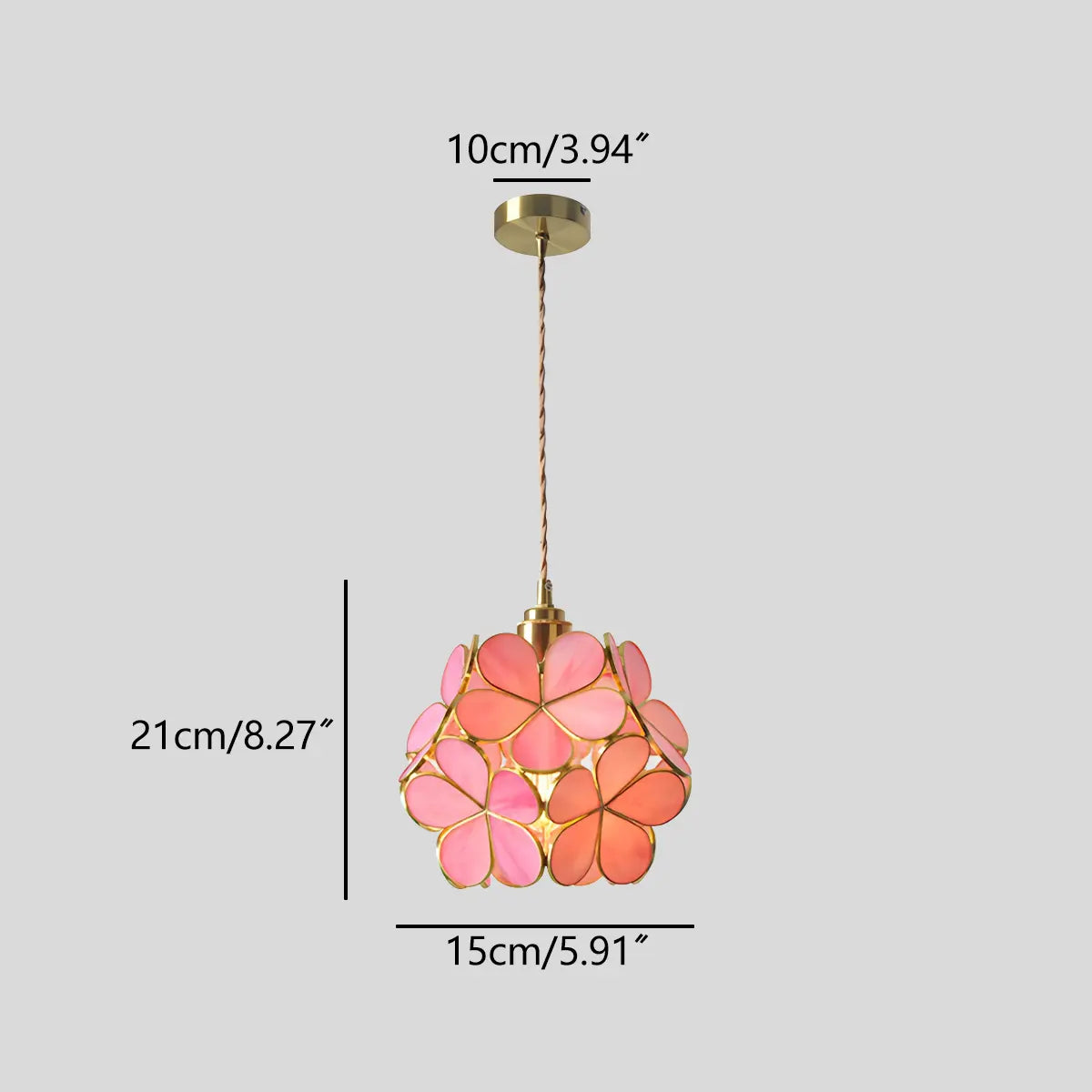 Cherry Blossom Stained Glass Pendant Light – Glass detail 7