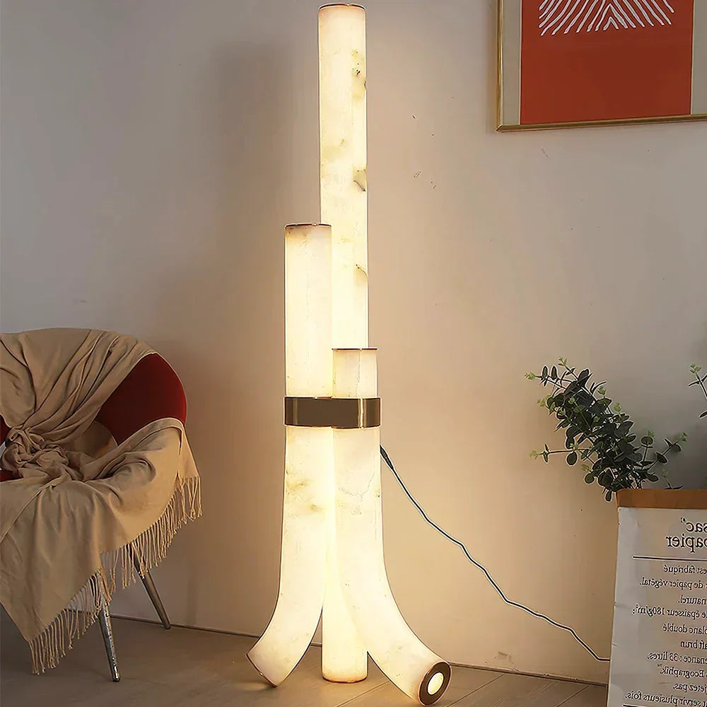 Piped Alabaster Floor Lamp – Alabaster detail 5