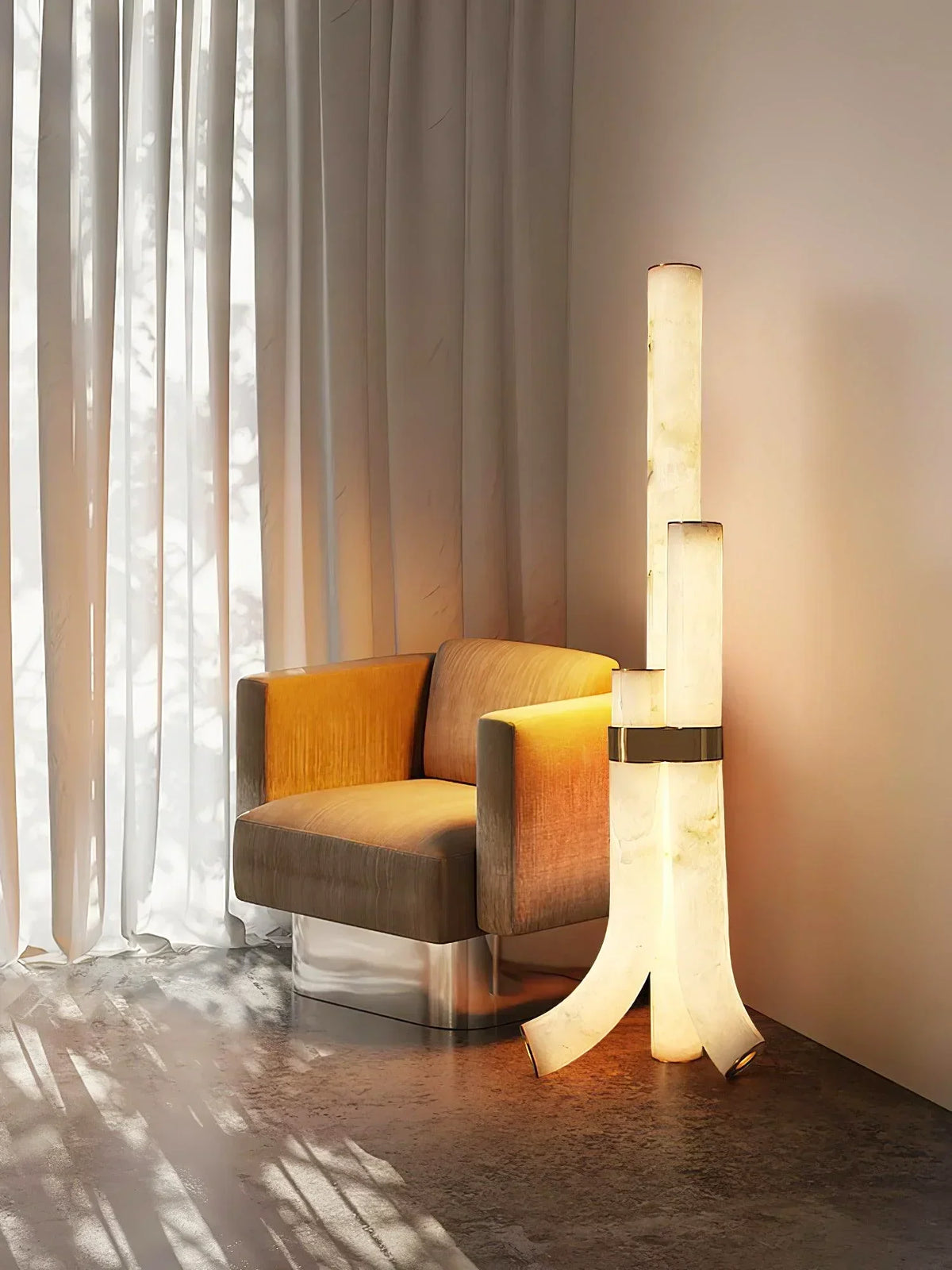 Piped Alabaster Floor Lamp – Alabaster detail 9