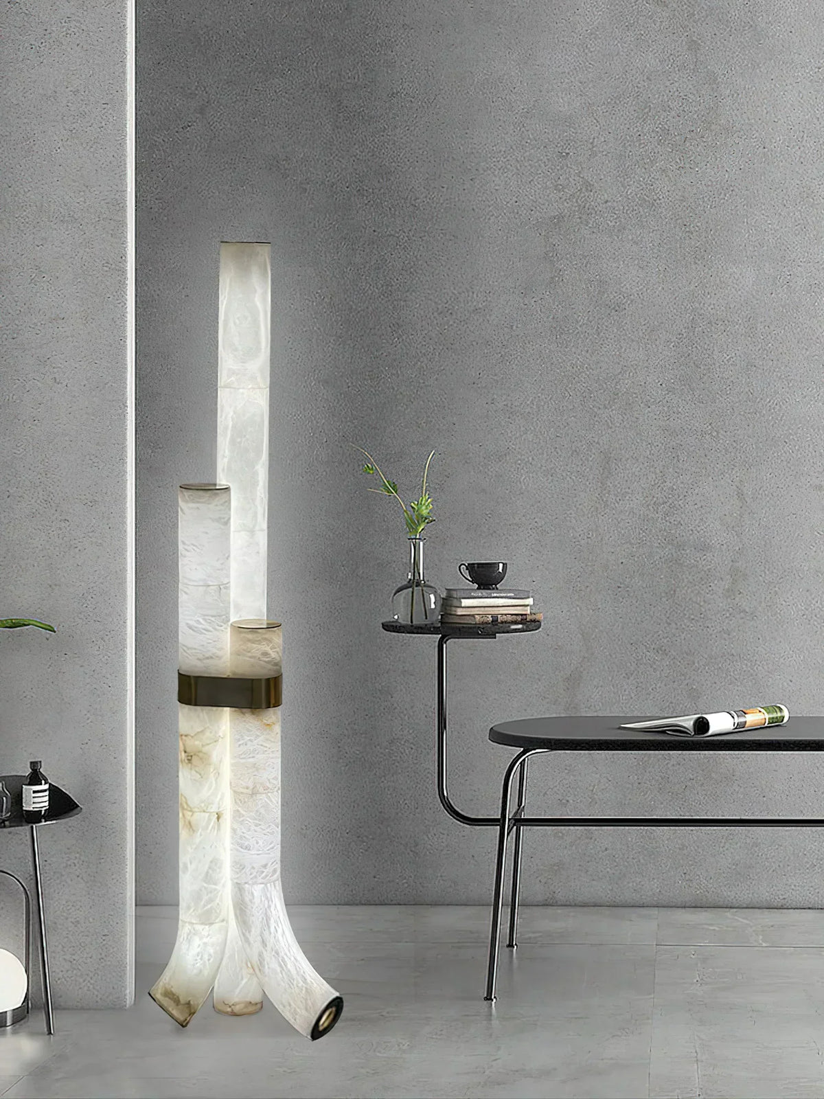 Piped Alabaster Floor Lamp – Alabaster detail 17