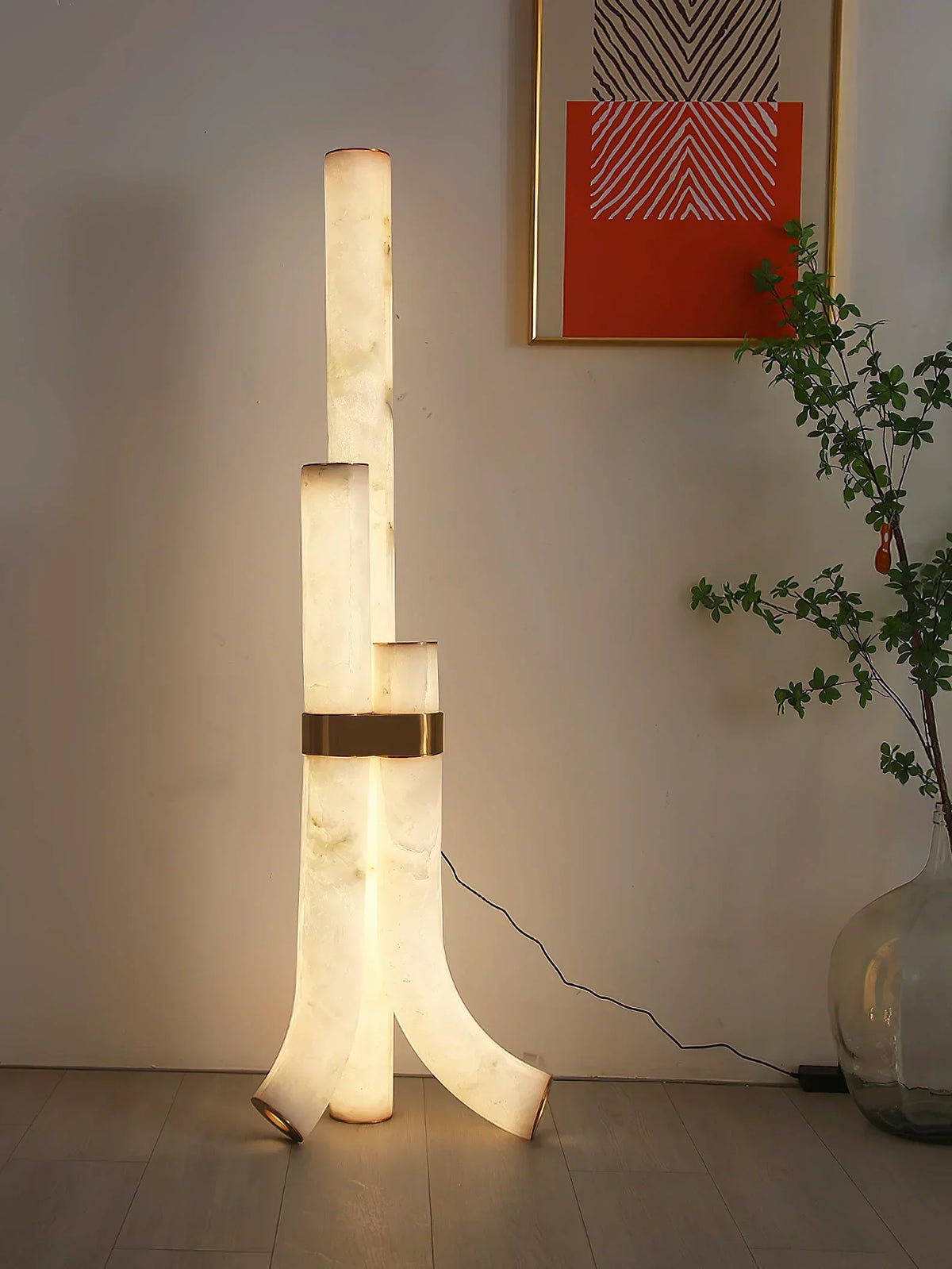 Piped Alabaster Floor Lamp – Alabaster detail 11