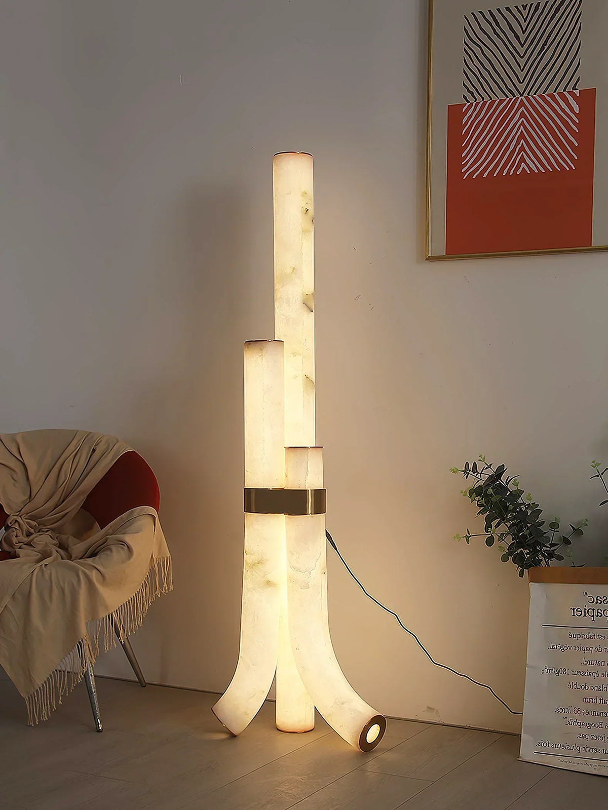 Piped Alabaster Floor Lamp – Alabaster detail 7