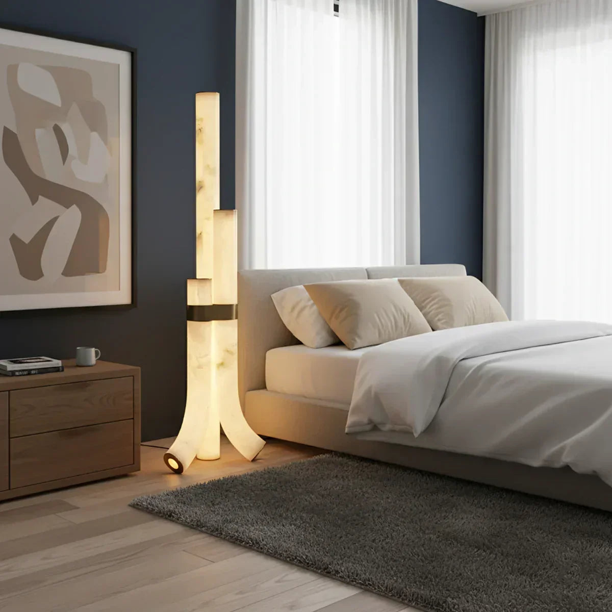 Piped Alabaster Floor Lamp – Alabaster detail 6