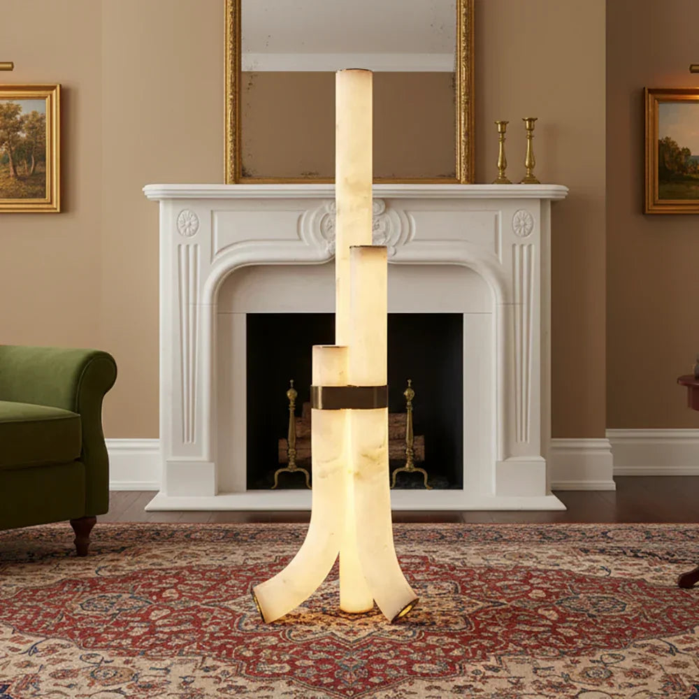 Piped Alabaster Floor Lamp – Alabaster detail 3