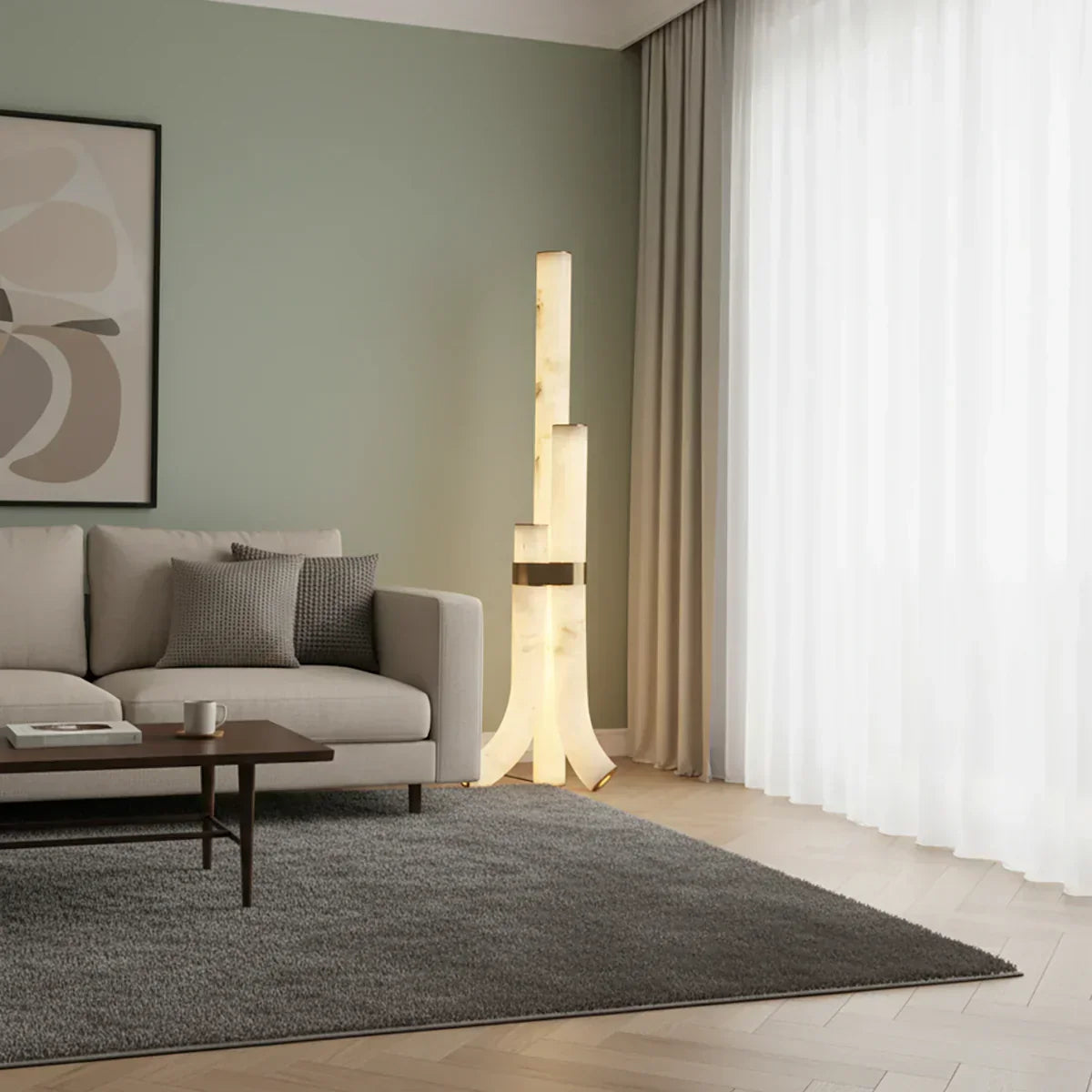 Piped Alabaster Floor Lamp – Alabaster detail 4