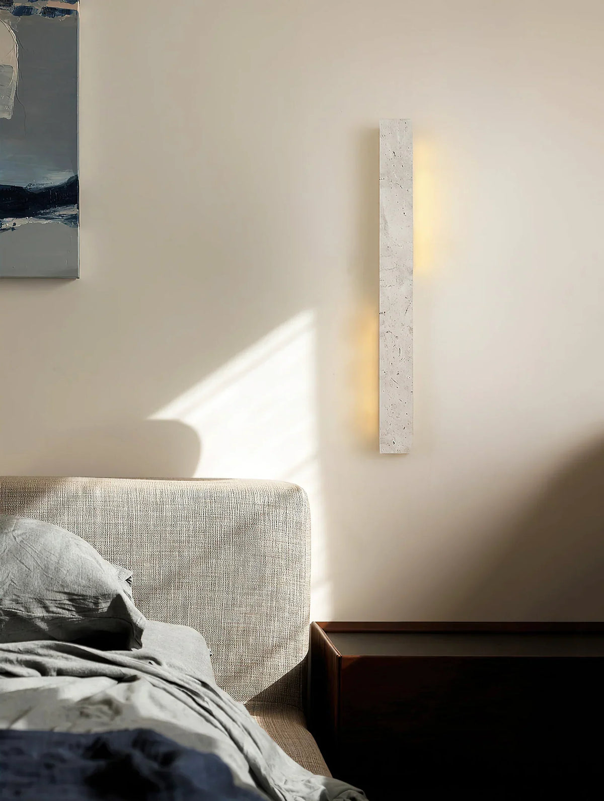 Rectangle Fini Travertine Wall Lamp – Travertine detail 5
