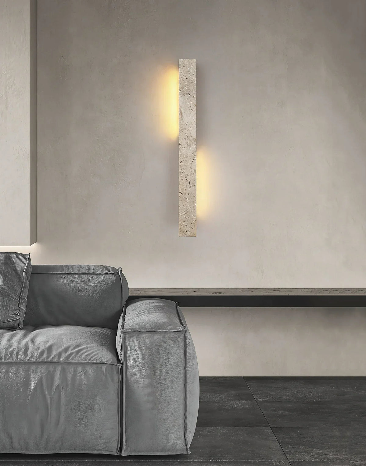 Rectangle Fini Travertine Wall Lamp – Travertine detail 4