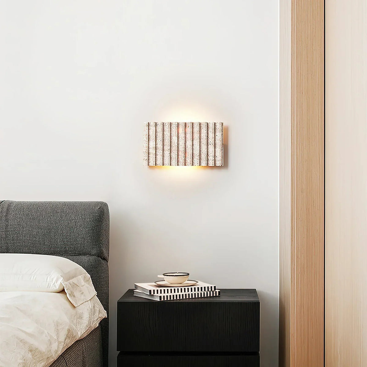 Rectangle Grille Travertine Wall Lamp – Travertine detail 3