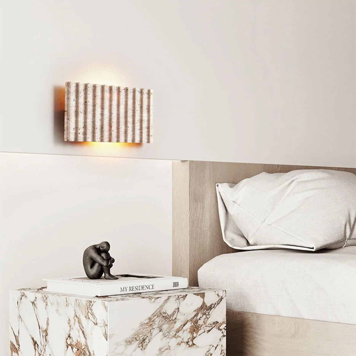 Rectangle Grille Travertine Wall Lamp – Travertine detail 7