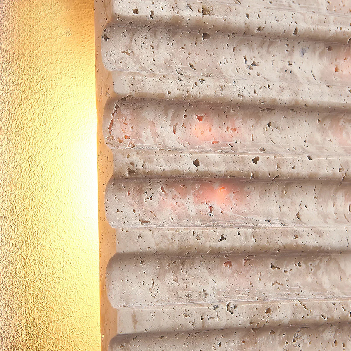 Rectangle Grille Travertine Wall Lamp – Travertine detail 8