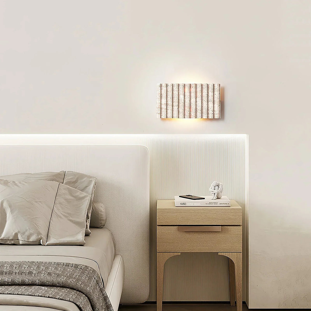 Rectangle Grille Travertine Wall Lamp – Travertine detail 6