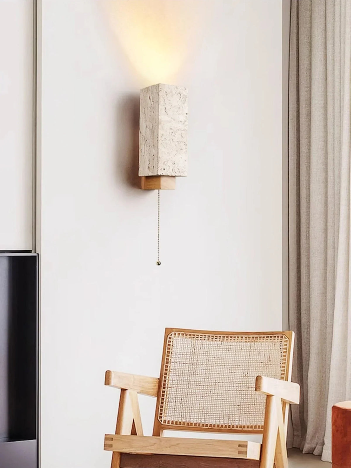 Rectangle Travertine Terra Form Wall Sconce – Travertine detail 6