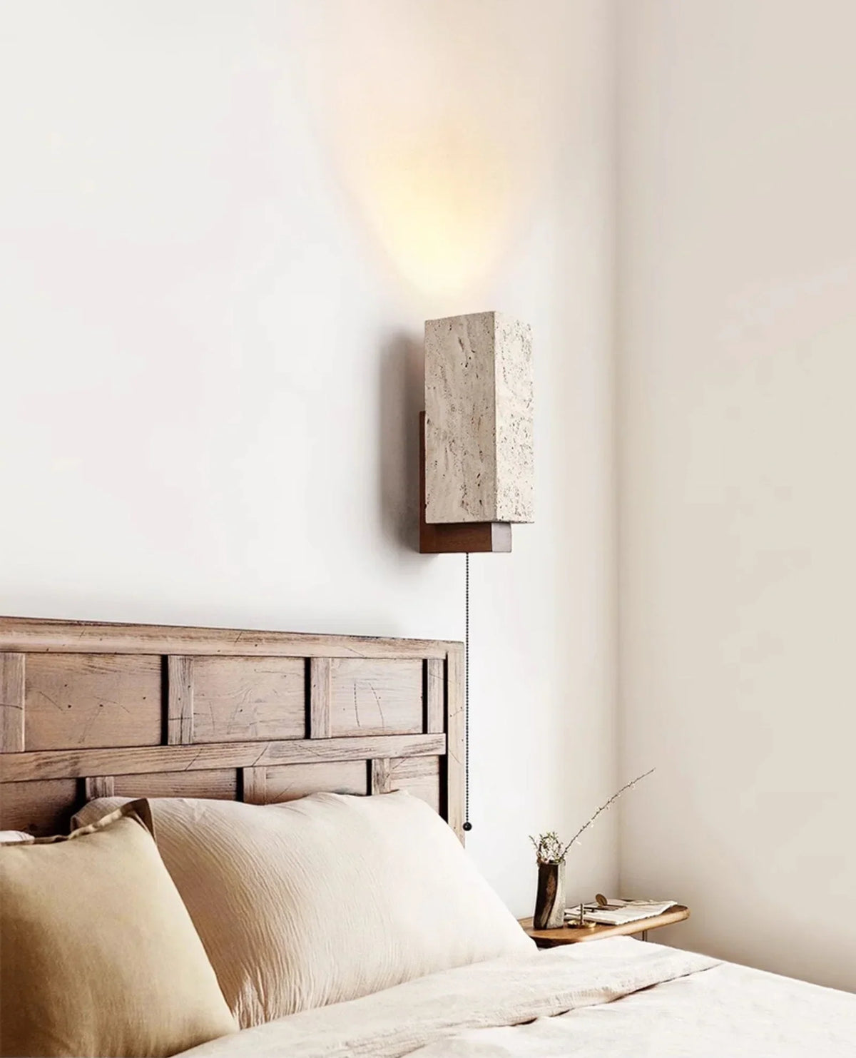 Rectangle Travertine Terra Form Wall Sconce – Travertine detail 8