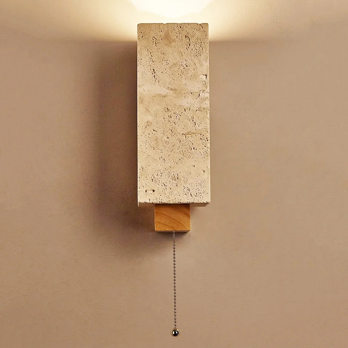 Rectangle Travertine Terra Form Wall Sconce – Travertine detail 15