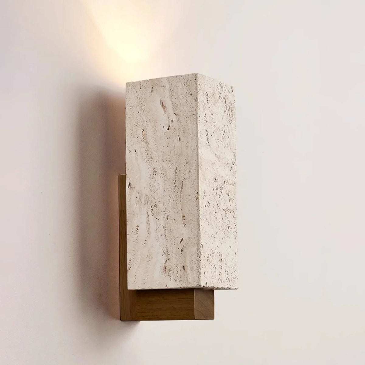 Rectangle Travertine Terra Form Wall Sconce – Travertine detail 11