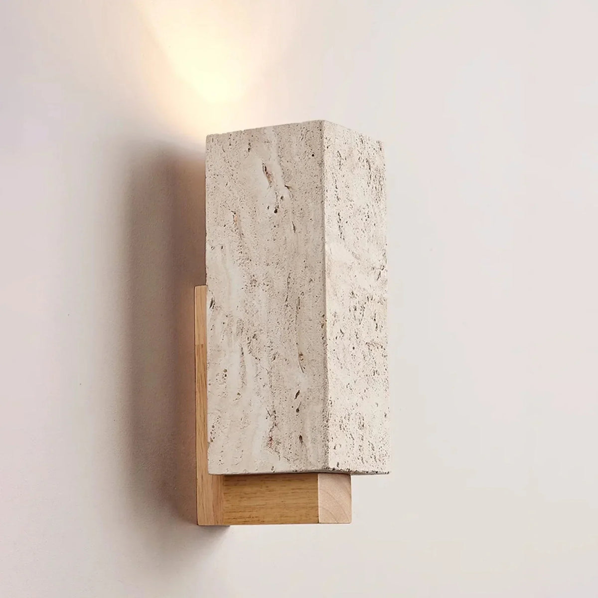 Rectangle Travertine Terra Form Wall Sconce – Travertine detail 12