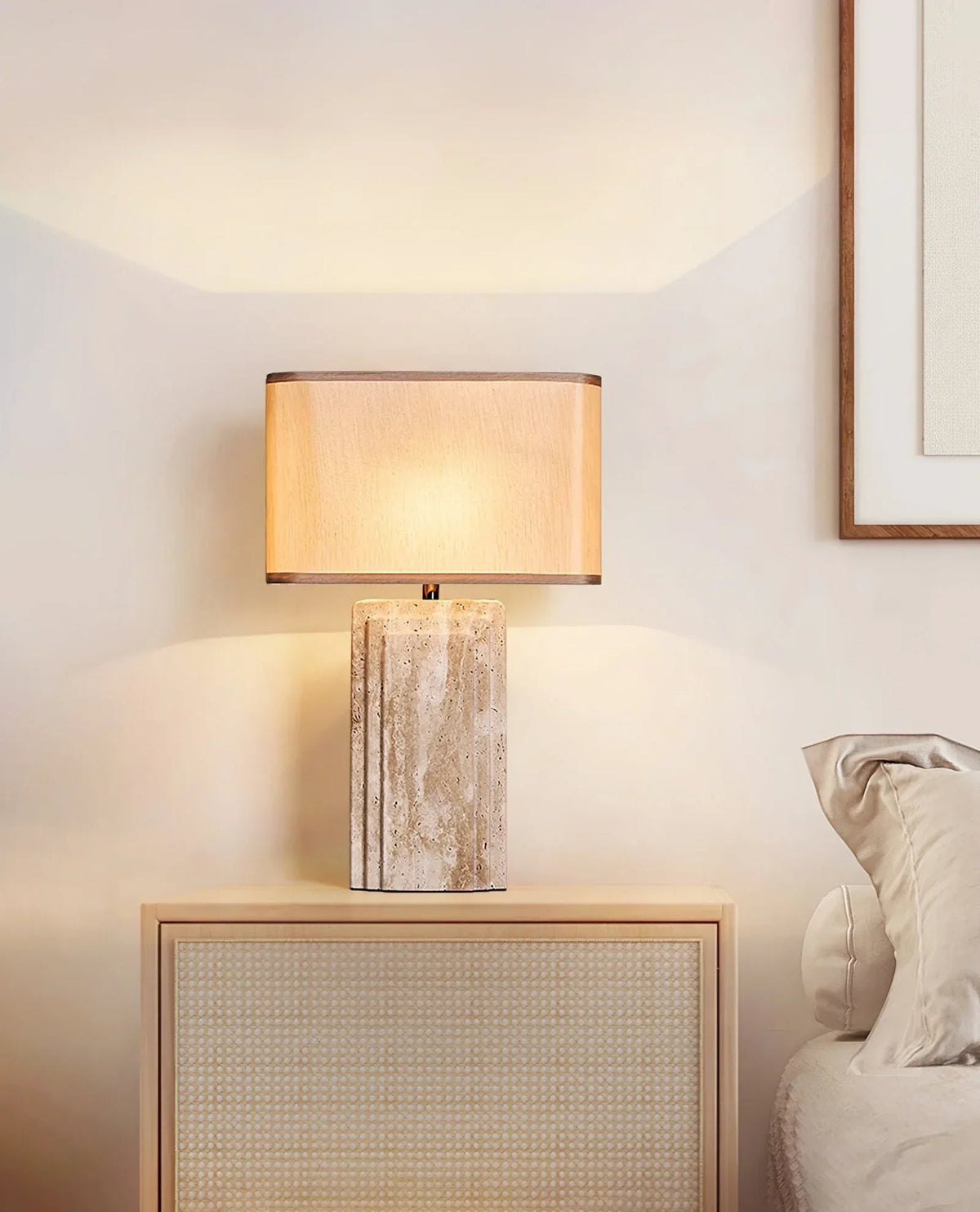 Rectangular Arco Travertine Table Lamp – Travertine detail 6