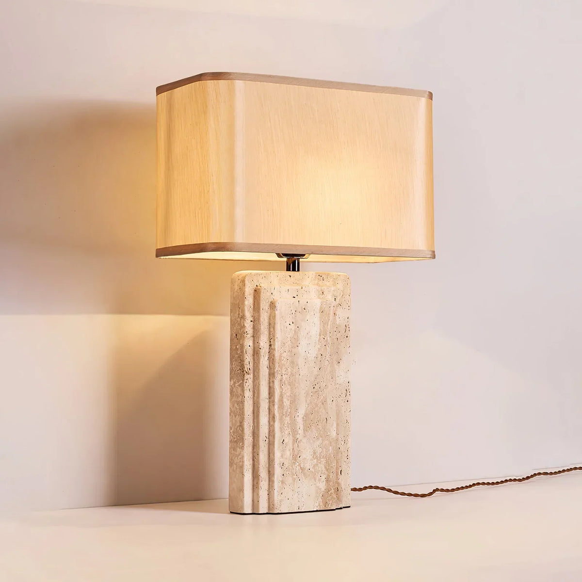 Rectangular Arco Travertine Table Lamp – Travertine detail 10