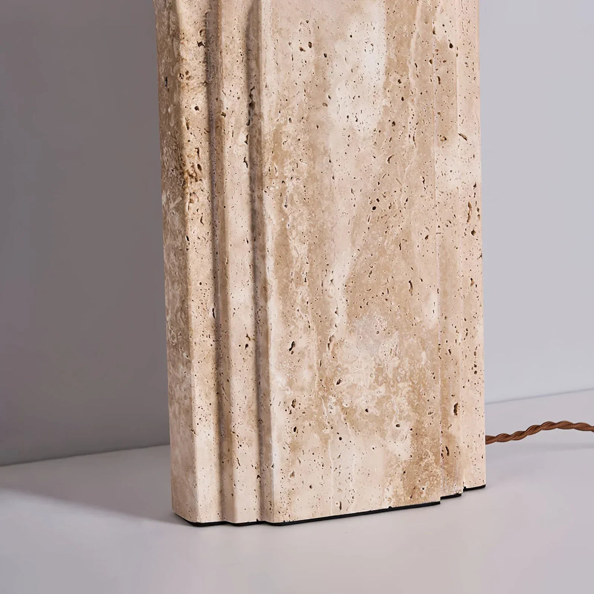 Rectangular Arco Travertine Table Lamp – Travertine detail 7