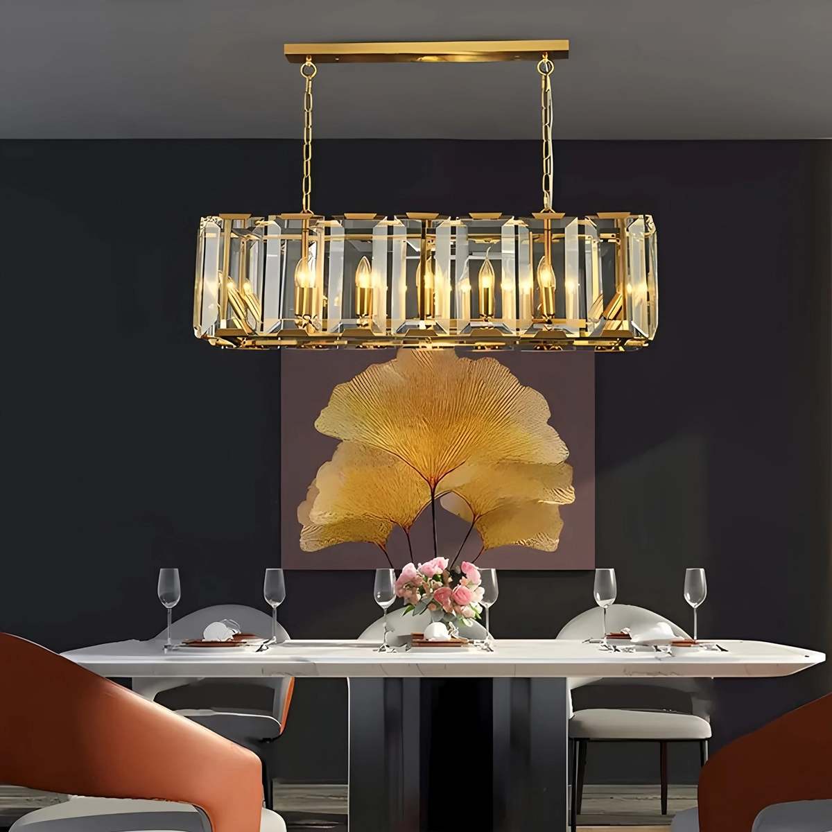 Rectangular Glass Chandelier – Glass detail 4