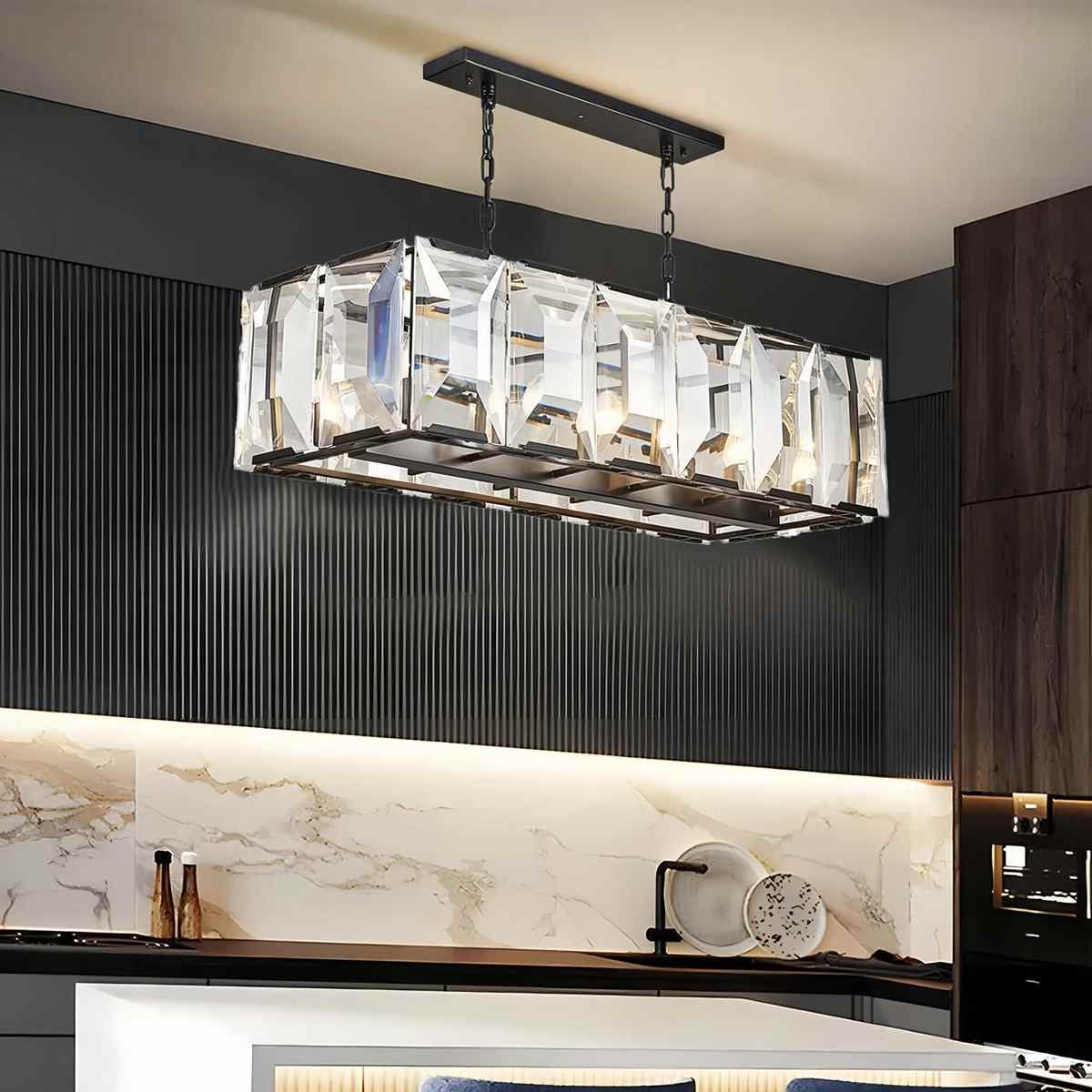 Rectangular Glass Chandelier – Glass detail 12