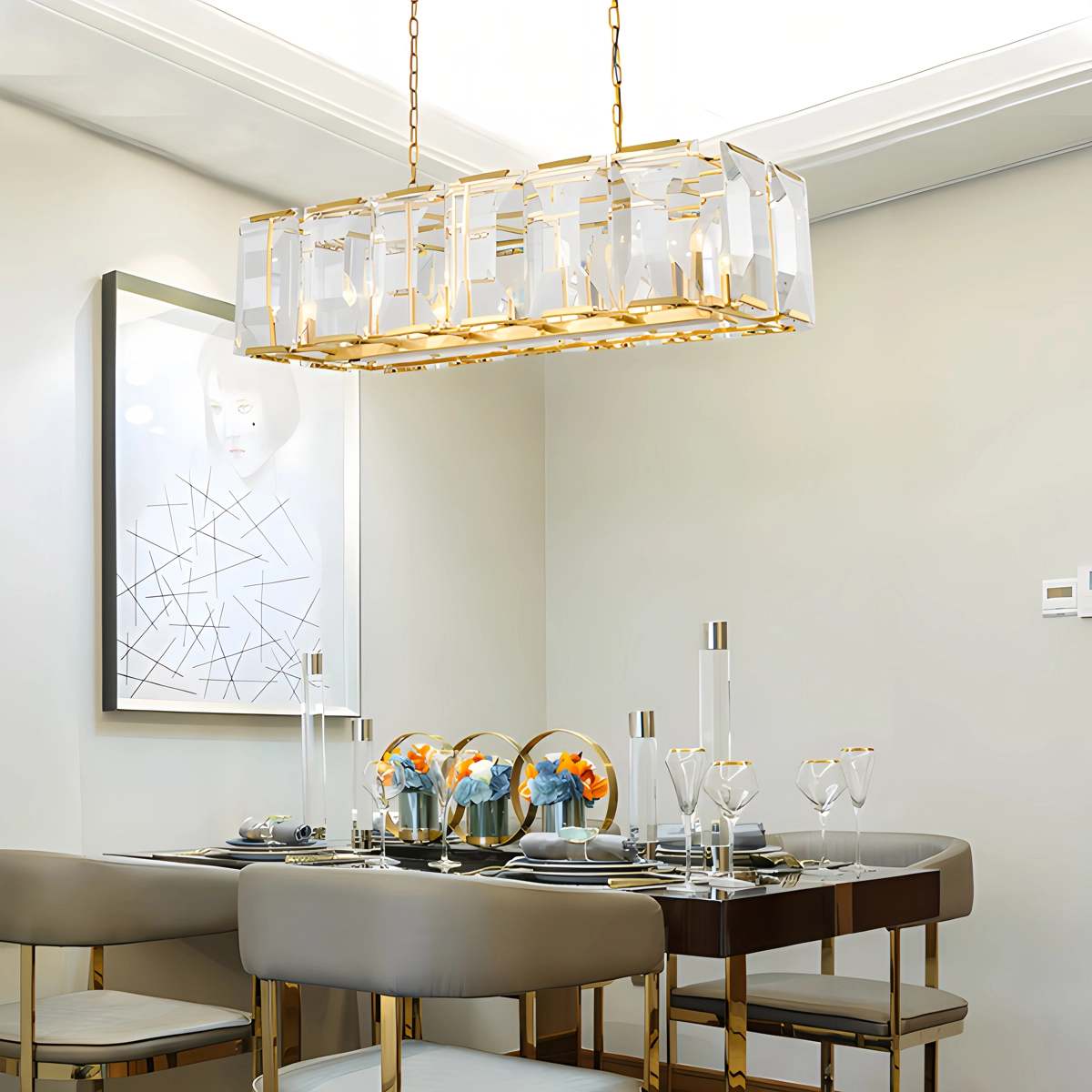 Rectangular Glass Chandelier – Glass detail 7