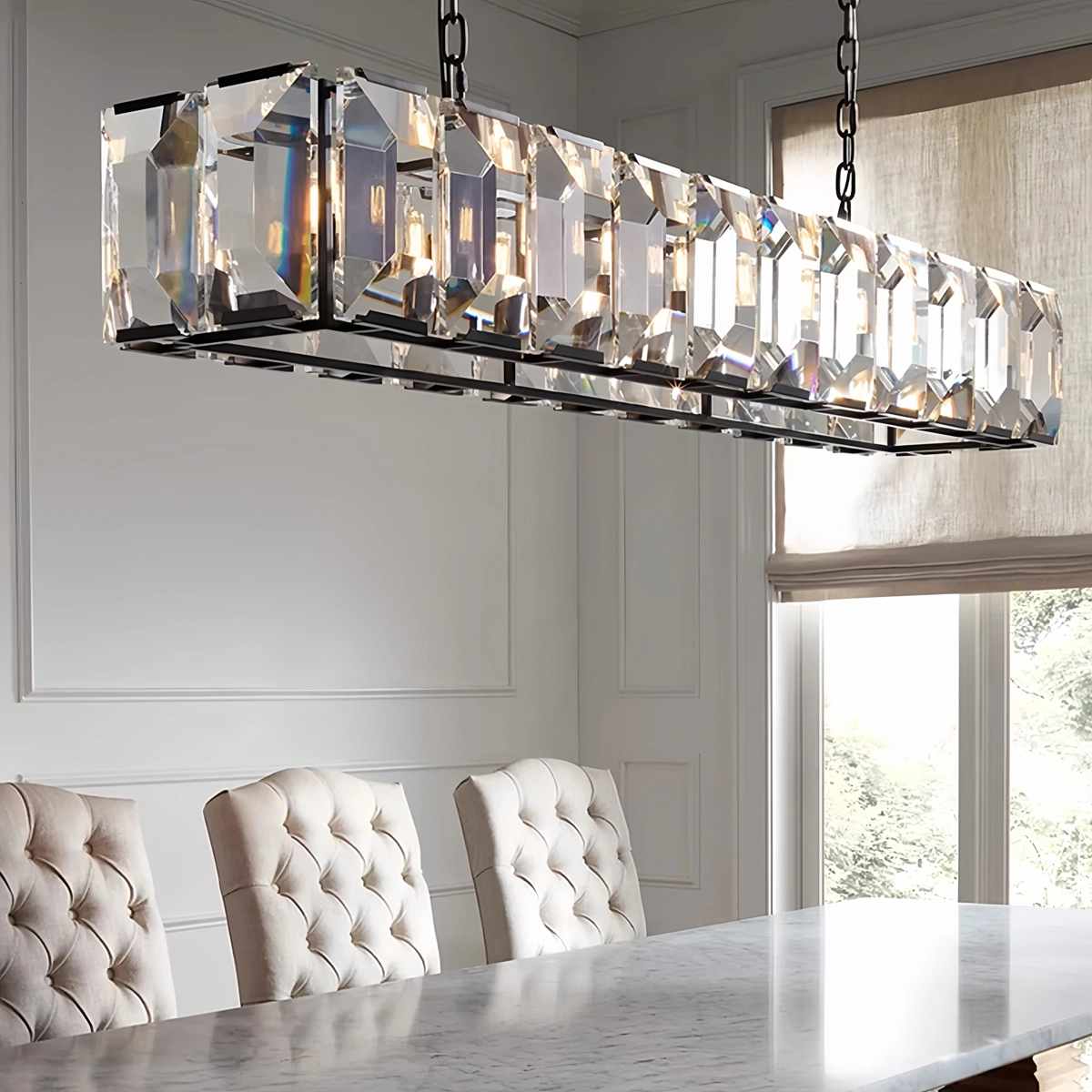 Rectangular Glass Chandelier – Glass detail 13